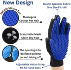 Pet Hair Remover Glove – Blue, Reusable Grooming Glove - Image 3