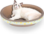 Oval Large Cat Scratcher Cardboard Bed Lounger Couch, Cat Scratching Board by ROMOHOM