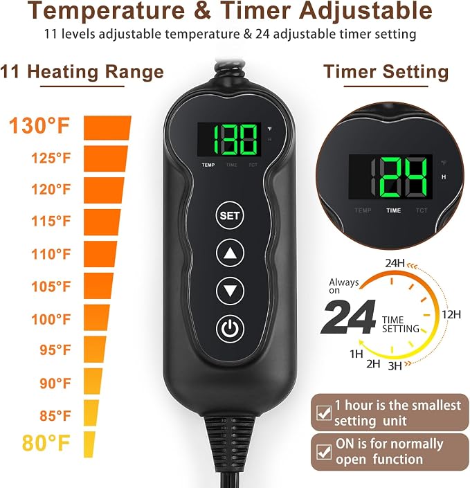 MIXJOY Heated Dog Bed, 11 Adjustable Temperature Dog Heating Pad Indoor - Image 5
