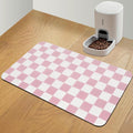 Checkered Dog Food Mat, Absorbent Leak-Proof Pet Feeding Mat, Quick Dry Cat by CooRug