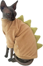 Dinosaur Sphynx Cat Clothes, Soft Polar Fleece Sweater - Image 4