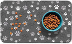 Dog Food Mat, Absorbent Water Bowl Mats Cat Pet Feeding Placemats Dark Gray 17 by Zoeeya