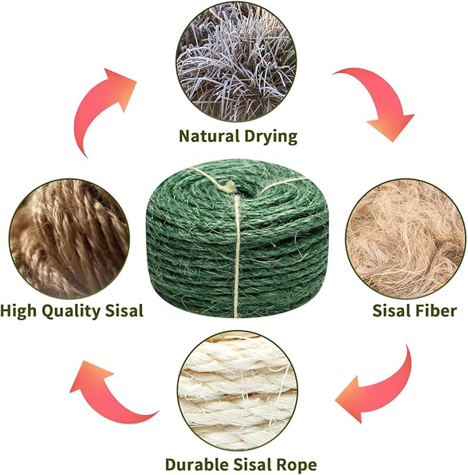 Green Sisal Rope 1/4 Inch by 49-Feet - Image 4