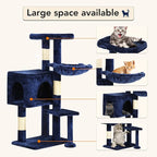 BestPet | 37" Cat Tree Tower | Navy Blue | Sturdy Multi-Level Cat Tree - Image 3