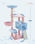 Flower Cat Tree 47.2" Multi-Level Cat Tower - Image 7