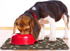 Dog Food Mat, Absorbent Water Bowl Mats Cat Pet Feeding Placemats Brown 16 * 24 - Image 6