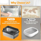Stainless Steel Litter Box, XL Enclosed Cat Litter Boxes - Image 4