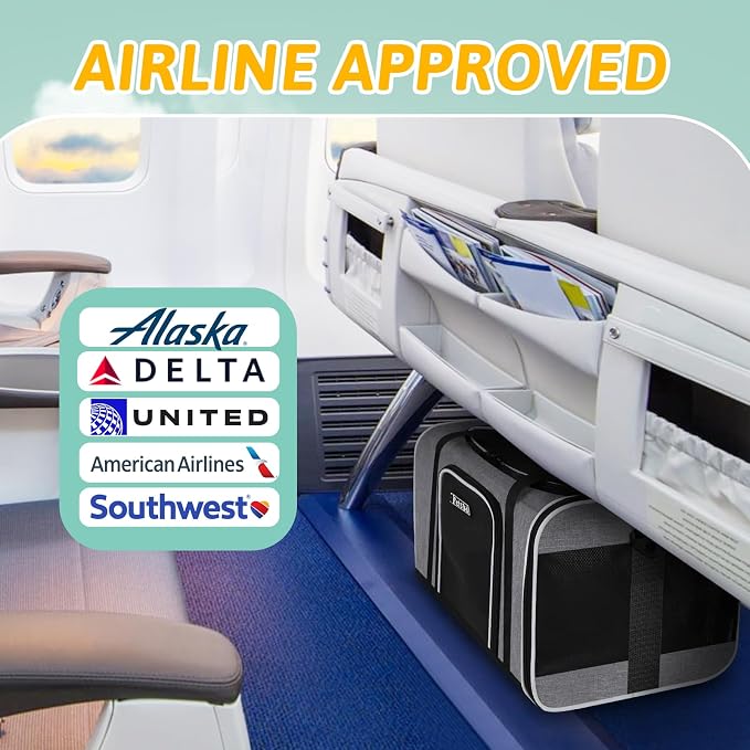 Petskd Pet Carrier 17x11x9.5 Alaska Airline Approved, Pet Travel Carrier Bag - Image 2