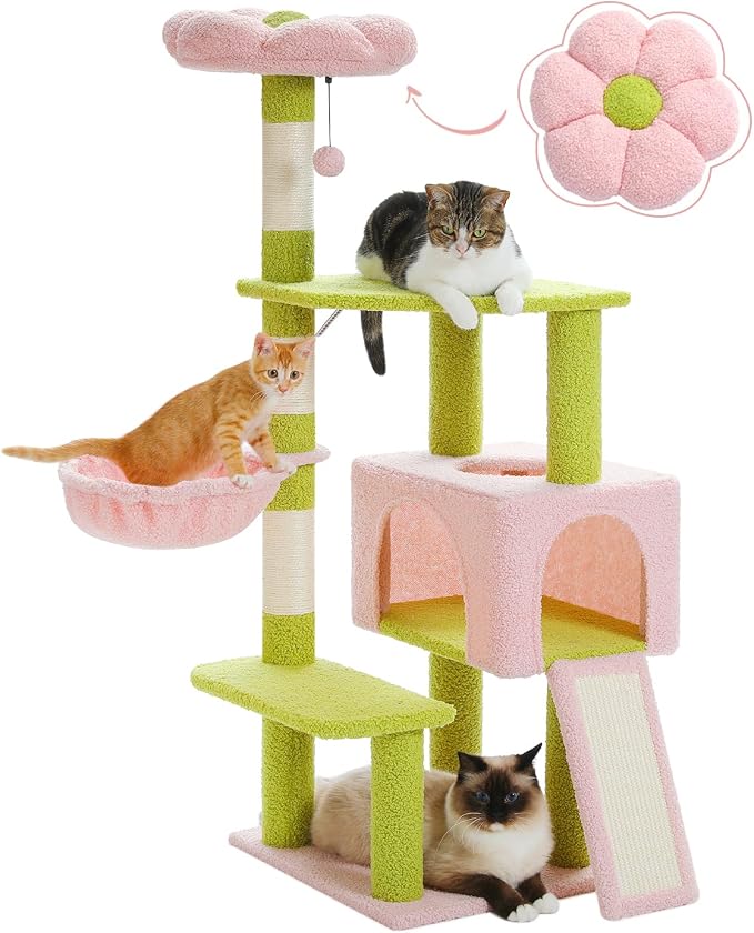 Flower Cat Tree 47.2" Multi-Level Cat Tower by MUTTROS