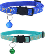 Set of 2: KioKatt Celestial Nylon Cat Collars by Kiokatt