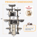 SHA CERLIN 68 Inches Multi-Level Large Cat Tree - Image 6