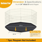 Dog Pen Pet Playpen Dog Fence Bottom Pad Indoor Foldable Metal Wire Exercise - Image 2