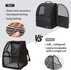 Cat Carrier Backpack, Steel Wire Frame More Stable, 600D Wear-Resistant Oxford - Image 2