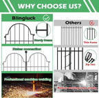 Garden Fence, 17 in x 21 ft Arched Rustproof Metal No Dig Fence Garden Fence - Image 5