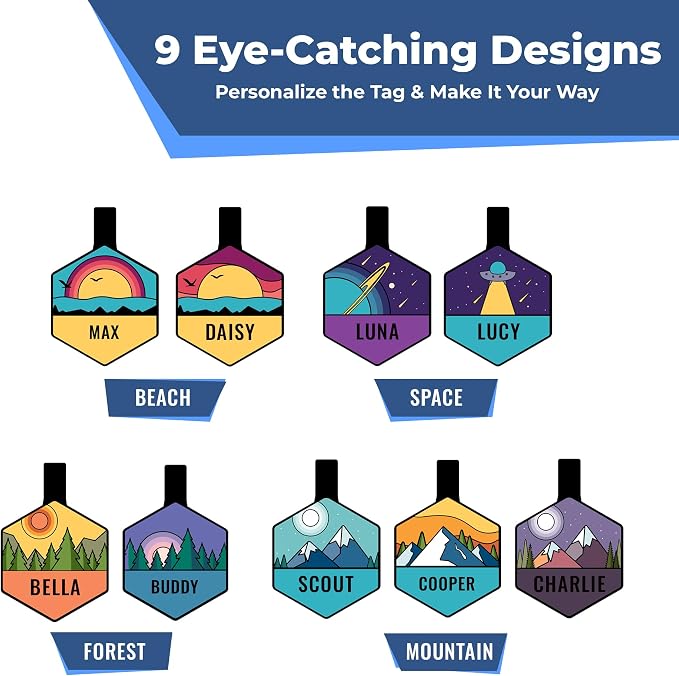 GoTags Silent Dog Tag, Personalized Engraved Hexagon Silicone Dog and Cat Name - Image 4