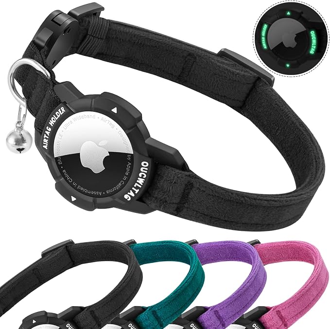 Luminous AirTag Cat Collar Breakaway, OUCWLTAG GPS Cat Collar by OUCWLTAG
