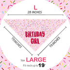 Birthday Girl Dog Bandanas 1 Pack, Triangle Reversible Pet Scarves - Image 2