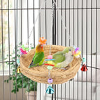 Hypeety Natural Handwoven Straw Nest Bed Large Bird Swing Toy - Image 6