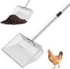 Garvee Chicken Poop Scooper Adjustable 24" to 72" Long Handle Chicken Coop Rake by Garvee