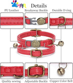 THAIN Leather Cat Collar with Bell Breakaway- Adjustable, Retro Bell fit Most - Image 3