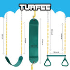 TURFEE 3 Pack Assorted Swing Set, Including 1 Gym Rings Trapeze Bar and 2 Pcs - Image 6