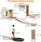 Cat Wall Shelves, Modern Wall-Mounted Cat Furniture Includes House, Perch & - Image 2