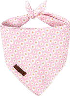 Lionet Paws Spring Daisy Dog Bandana Washable Cotton Handkerchief Scarf by lionetpaws