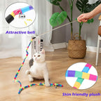 KABASI 3PCS Interactive Cat Rainbow Wand Toys, Colorful Cats String Toy Teaser - Image 2
