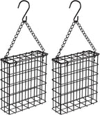 2Pcs Outdoor Suet Cage Bird Feeder, Wild Bird Feeder, Single Suet Cake Capacity by Unknown