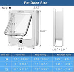 CEESC Medium Cat Door for Interior/Exterior Door, Weatherproof, Rotary 4 Way - Image 4