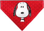 Peanuts Pet Bandana Peanuts Snoopy Face and Profile Pose Reds Slip On Collar by Buckle-Down