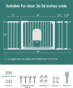 Babelio 36-56" Extra Wide Auto Close Baby Gate - Image 6