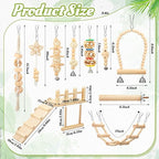 10 Pcs Bird Toys for Parakeets Cage Accessories Parrot Swing Toys and Wooden - Image 2