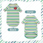 DENTRUN Hairless Cats Shirt Breathable Cat Daily Wear Clothes Stripe Vest - Image 2