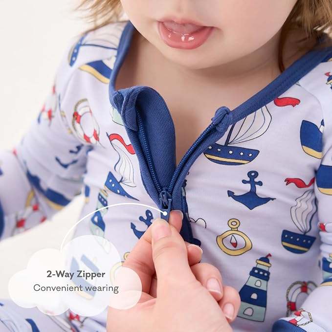 pureborn Baby Infant Boys Girls Sleeper Snug Fit Viscose from Bamboo Pajamas - Image 5