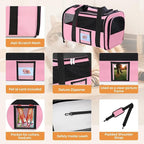 Soft Cat Carrier for Pets Up to 25 lbs, Cat Pet Travel Bag - Image 7