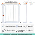 COMOMY 30" Tall Baby Gate for Stairs Doorways, Fits Openings 29.5" to 40.5" Wide - Image 5