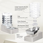 RIZZARI Stainless Steel Pet Water Feeder: 8L Gravity Waterer, Leak-Proof - Image 3