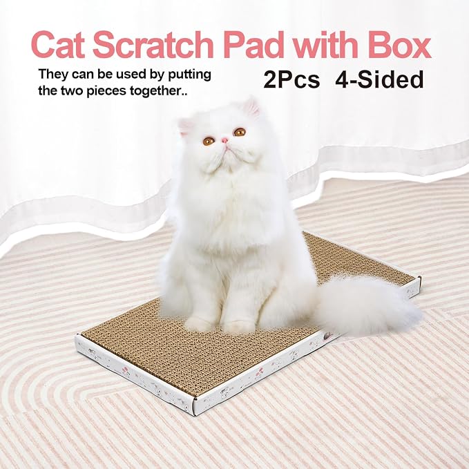 Cat Scratcher Cardboard with Box Durable Corrugate Scratching Kitty Sofa Lounge - Image 6