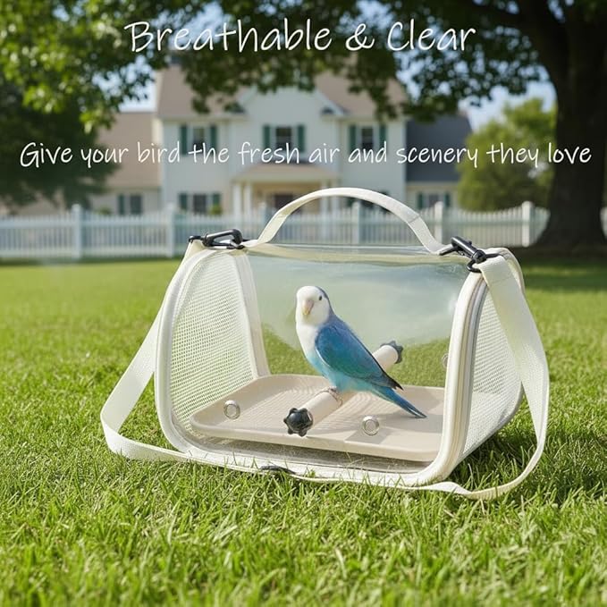 Hands Free Small Pet Cage with Breathable Mesh Windows Parrot Backpack - Image 7