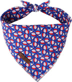 Lionet Paws Cotton Dog Bandanas, Comfortable Blue Red Sundae Dog Bandana Scarf by lionetpaws