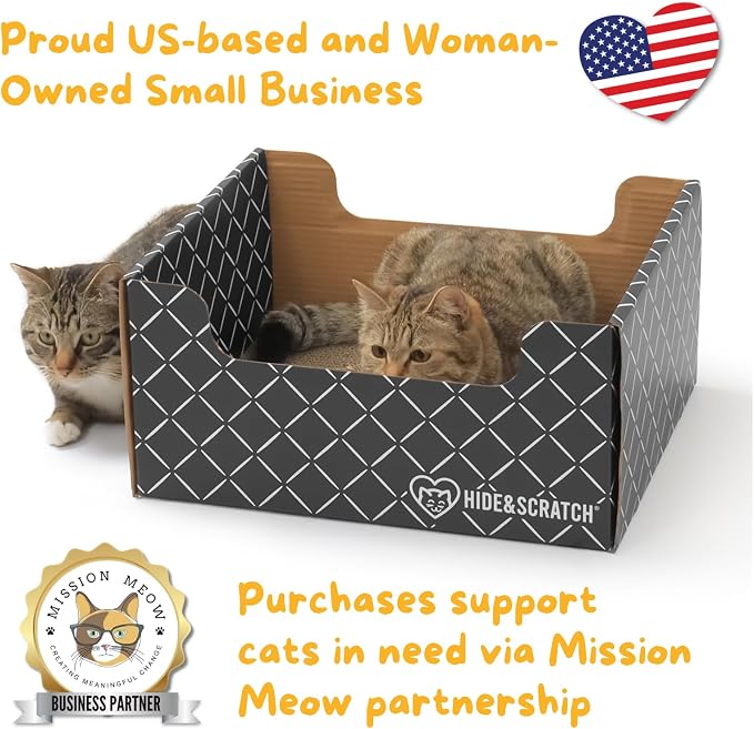 Hide & Scratch Cardboard Cat Scratcher Box & Bed - Image 4