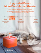Cat Water Fountain Orange Cute: Waterfall Cat Fountain - 67oz/2L Quiet Water - Image 3