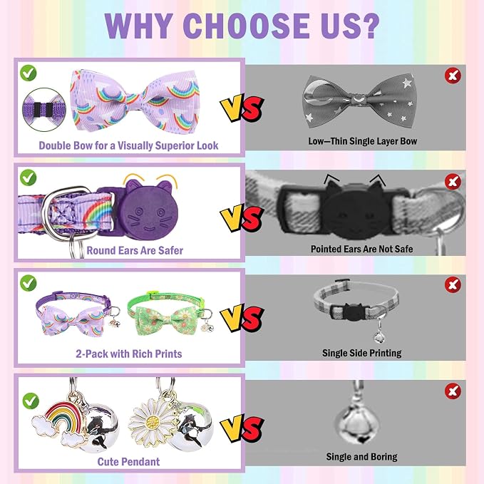 SCENEREAL Cat Collar with Bells, Safety Kitten Collar - Image 3