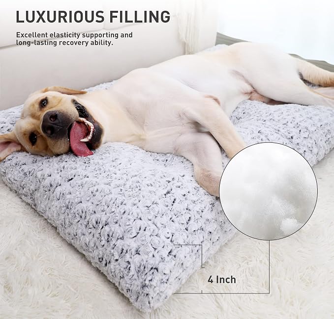 KSIIA Washable Dog Bed Deluxe Plush Dog Crate Pad Comfy Pet Bed Non-Slip Kennel - Image 3