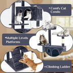 Large Cat Tree 70 Inch, Sisal Scratching Posts and Climbing Ladder, Pet Play - Image 3