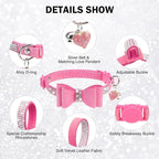Rhinestone Cat Collar with Bow, Breakaway Elegant Female Diamond Cat Collars - Image 3