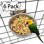 Tfwadmx 6 Pcs Bird Feeding Dish Cups Parrot Food Bowl Clamp Holder Coop Cup - Image 2