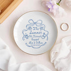 Personalized Ring Dish Engagement Gift, Whimsical Doodle Engaged Ring Holder - Image 4