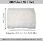 Bird Cage Seed Catcher, 45-90'' Adjustable Cover, Universal Nylon Mesh Net - Image 2